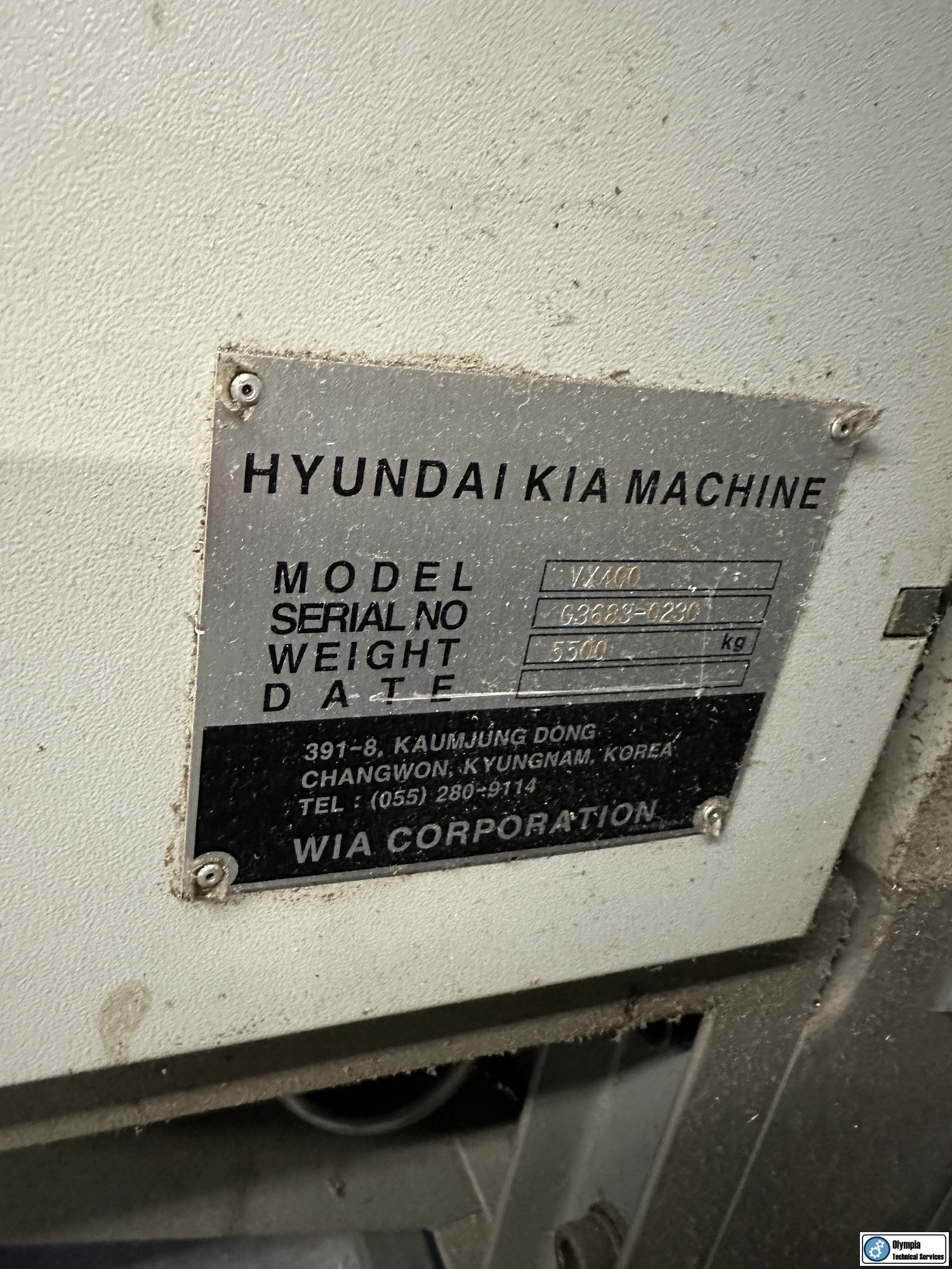 2010 HYUNDAI KIA VX-400 Vertical Machining Centers | Olympia Technical Services